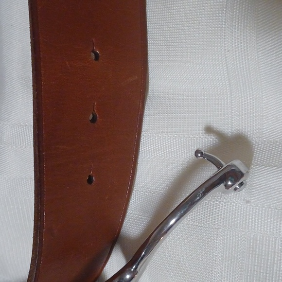 Lauren Ralph Lauren, Genuine Brown Leather Spur Belt. SZ M - Picture 9 of 10
